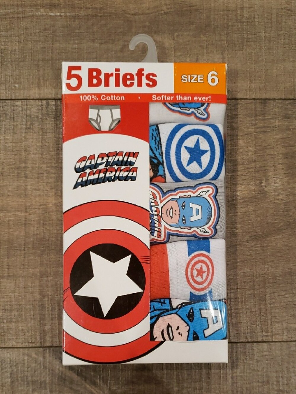 Marvel Captain America Kids Briefs - Multicolor (5 Pack) Size 6